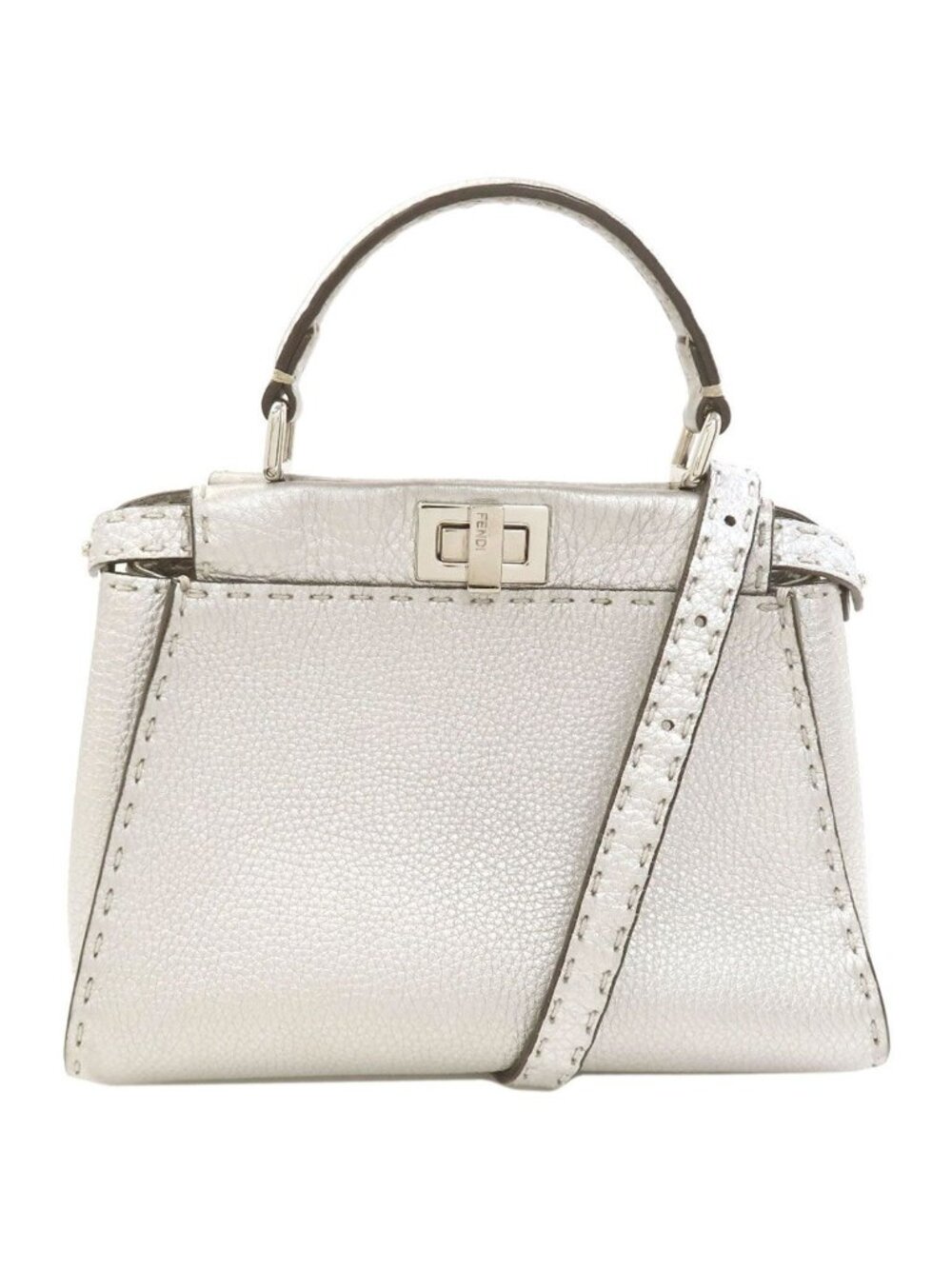 Fendi Peekaboo Mini Selleria 2-Way Handbag Calfskin